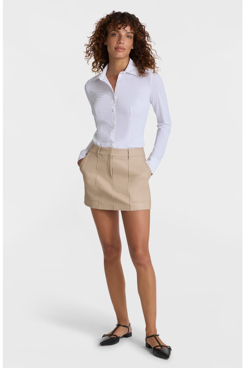 Ribbed Button-Up Bodysuit, Alternate, color, WHITE