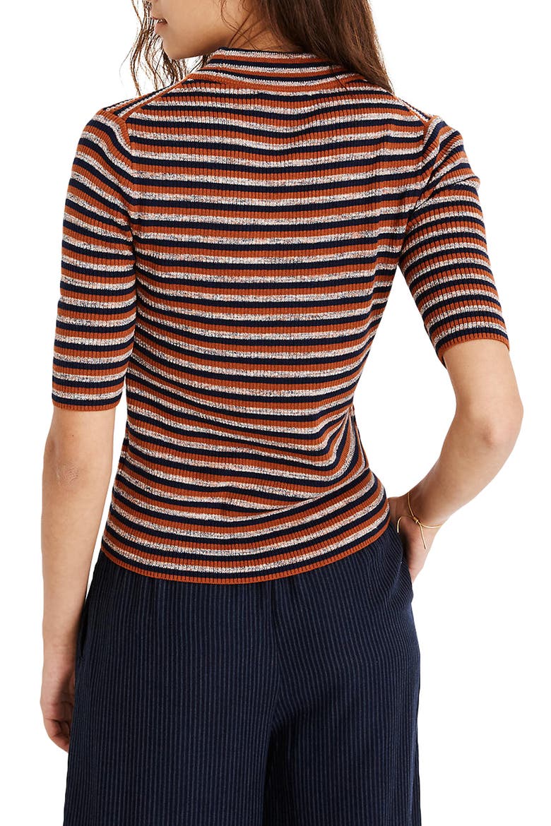 Dalston Stripe Mock Neck Sweater, Alternate, color, MAPLE GLOW