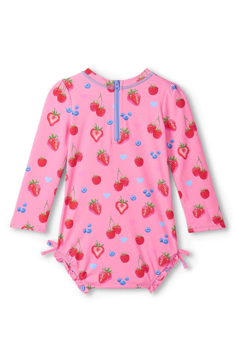 Hatley Summer Berries One-Piece Rashguard Swimsuit, Alternate, color, Candy Pink