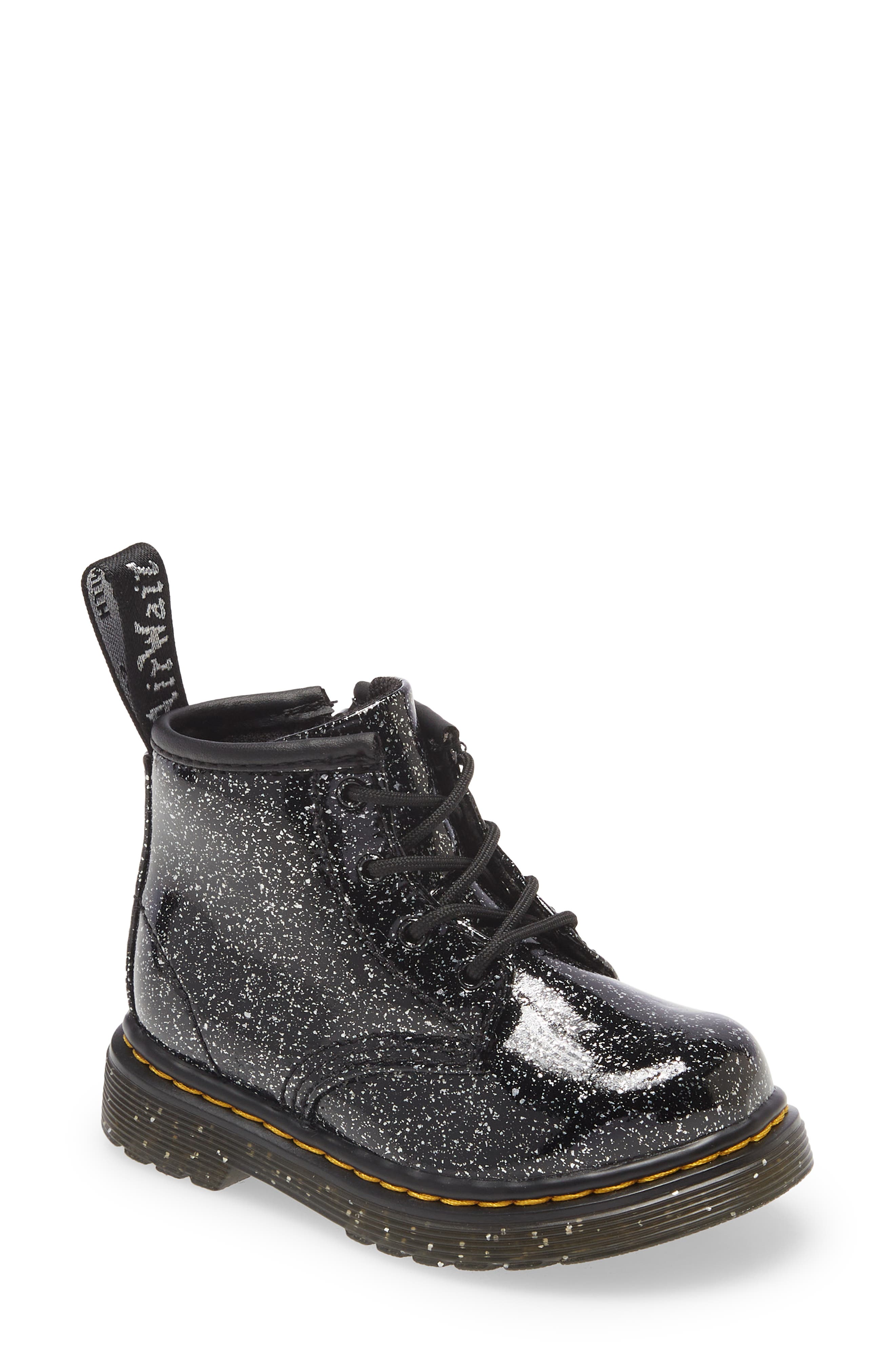 1460 Glitter Cosmo Boot, Main, color, BLACK