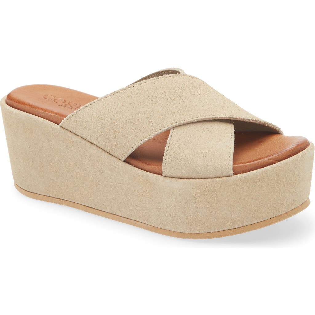 Cordani Bella Platform Wedge Slide Sandal In Arena
