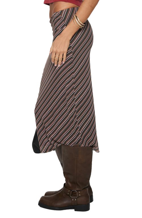 Princess Polly Harbor Low Rise Stripe Midi Skirt