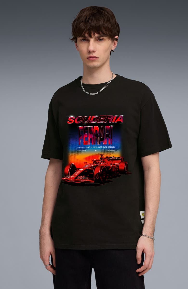 PUMA Scuderia Ferrari Tribes Cotton Graphic T-Shirt, Alternate, color, Puma Black