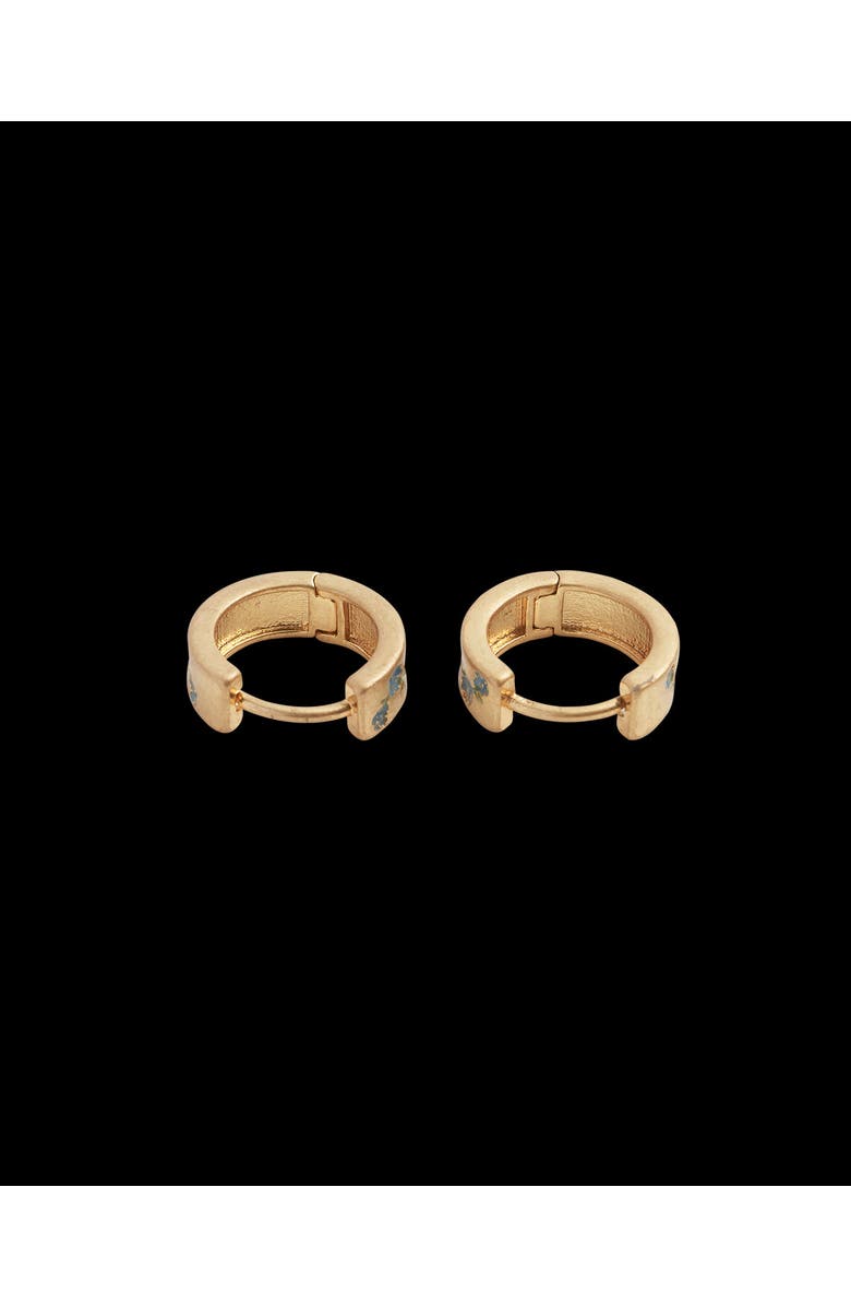 Fable England Forget-Me-Not Mini Hoop Earrings, Alternate, color, Blue & Gold