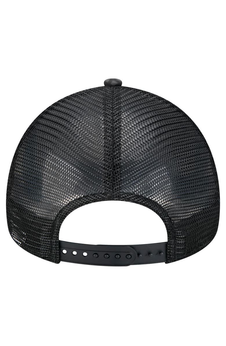 New Era Men's New Era Black Miami Dolphins Midnight Ink Tonal Text A-Frame Trucker 9FORTY Adjustable Hat, Alternate, color, Black