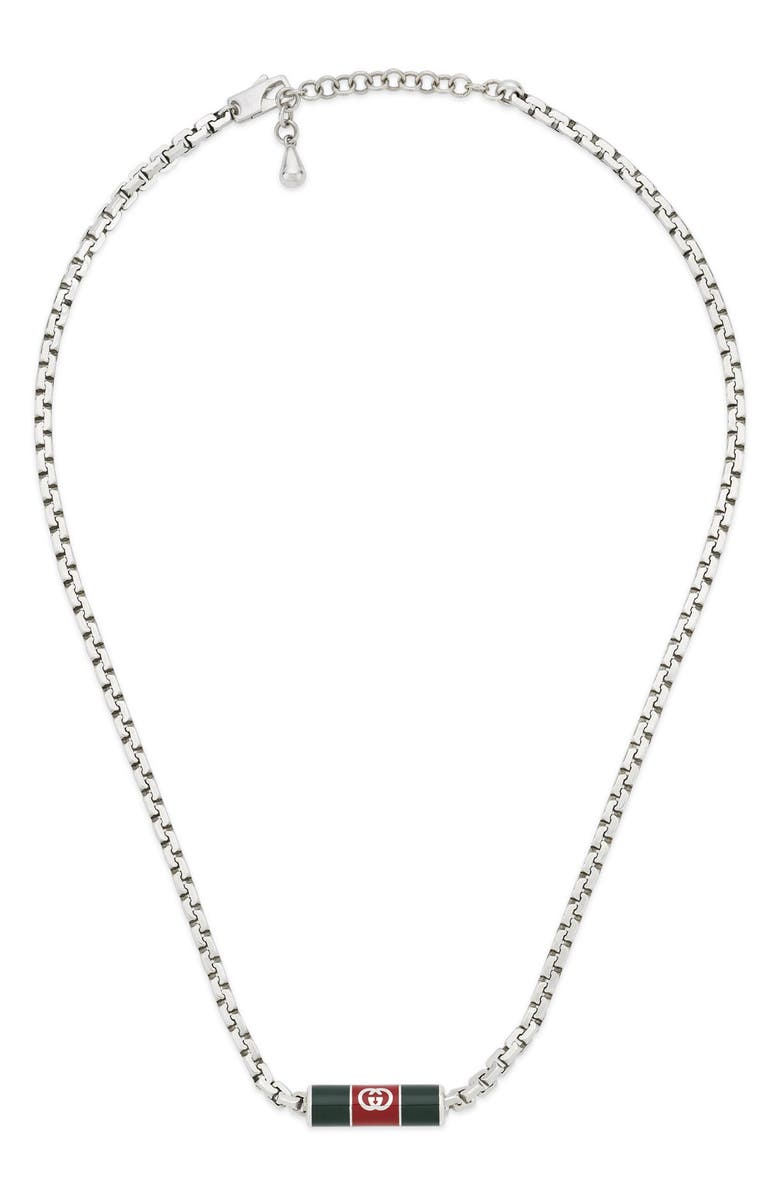 Gucci Web Pendant Necklace, Main, color,