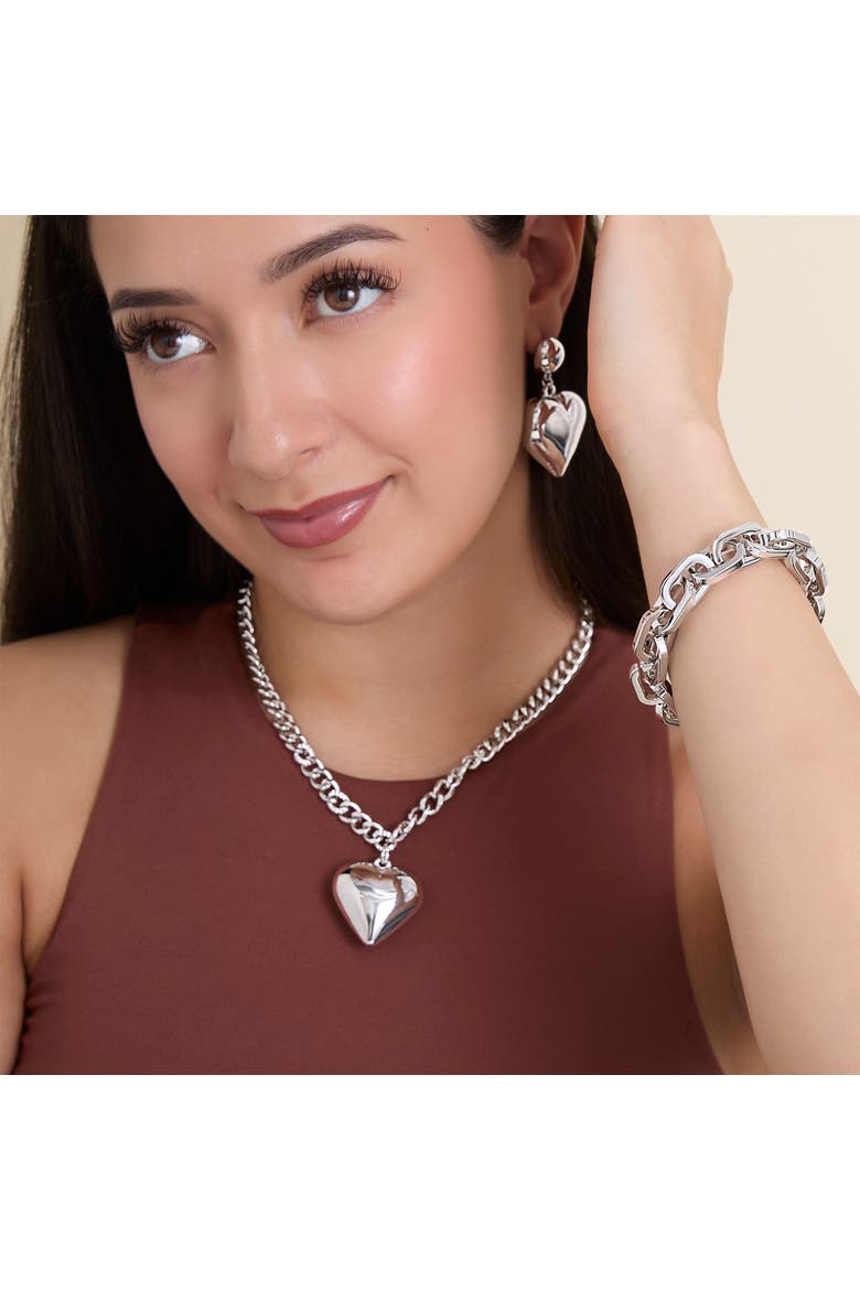 Mixed Metal Link Chain Bracelet, Alternate, color, Silver