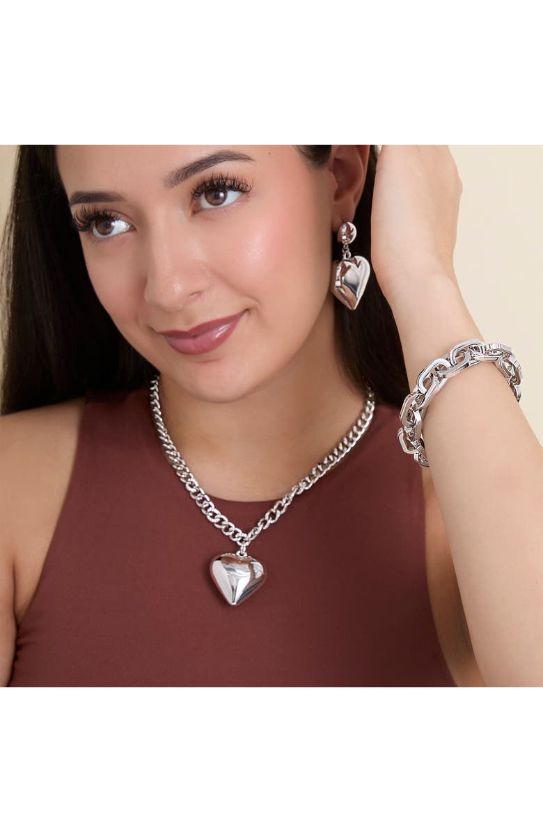 Jessica Simpson Metal Link Chain Bracelet, Alternate, color, Silver