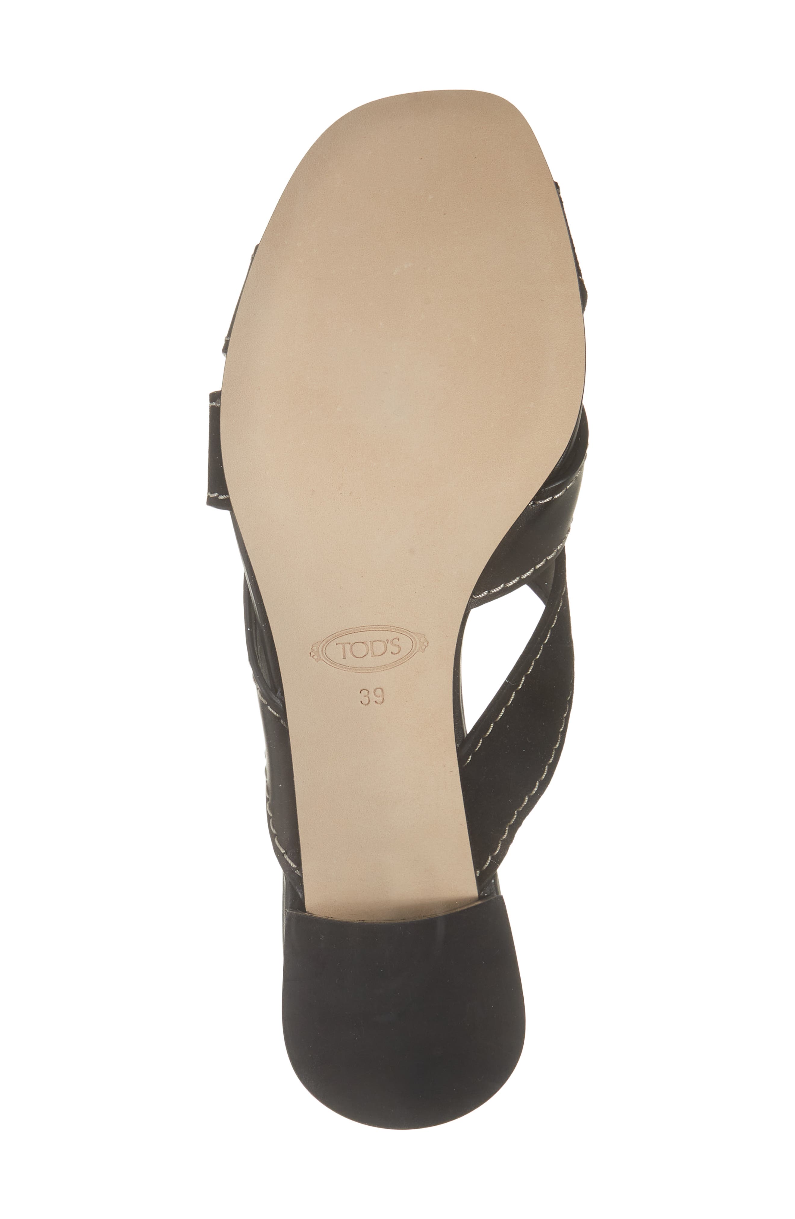Tod's T-Bands Block Heel Sandal, Alternate, color, Nero