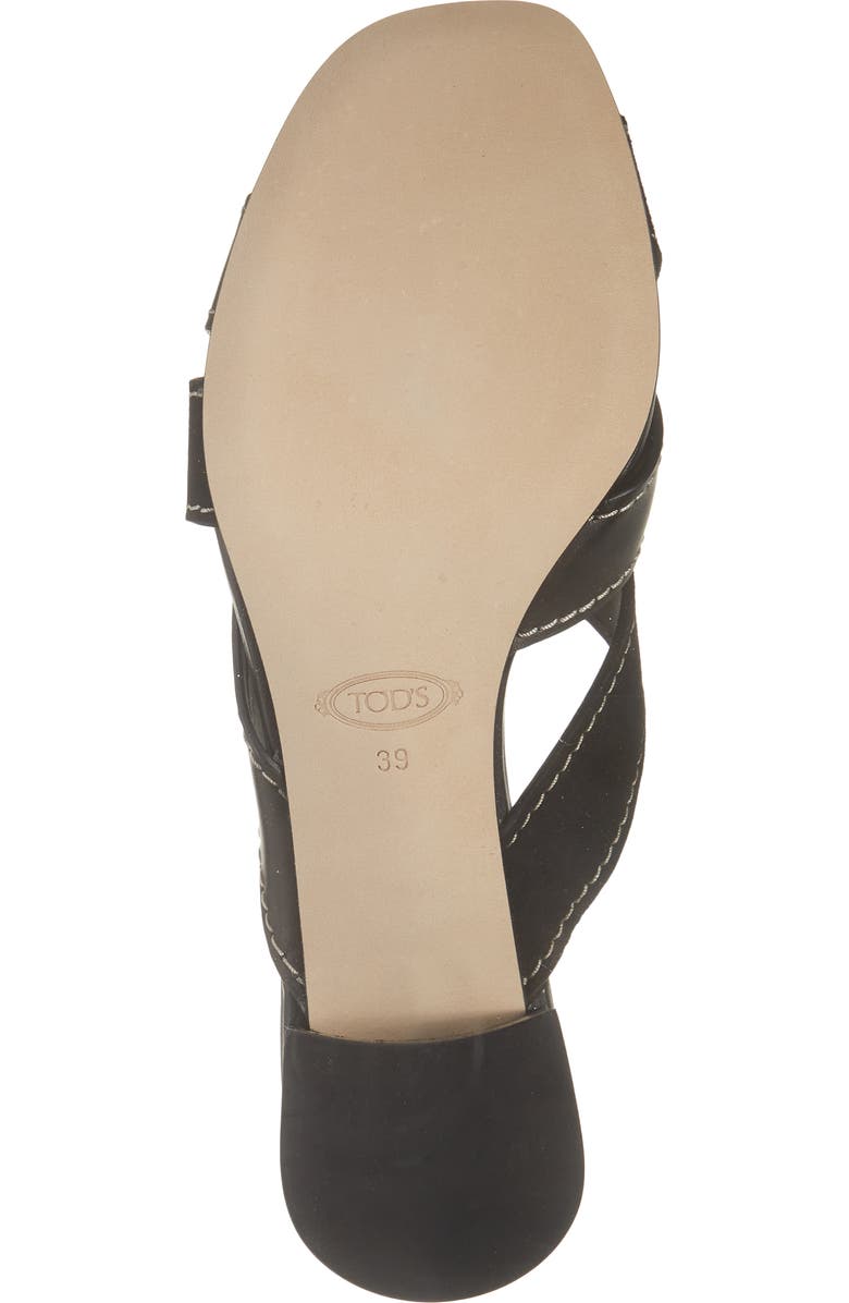 Tod's T-Bands Block Heel Sandal, Alternate, color, Nero