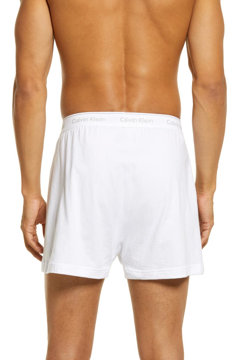 3-Pack Knit Cotton Boxers, Alternate, color, WHITE