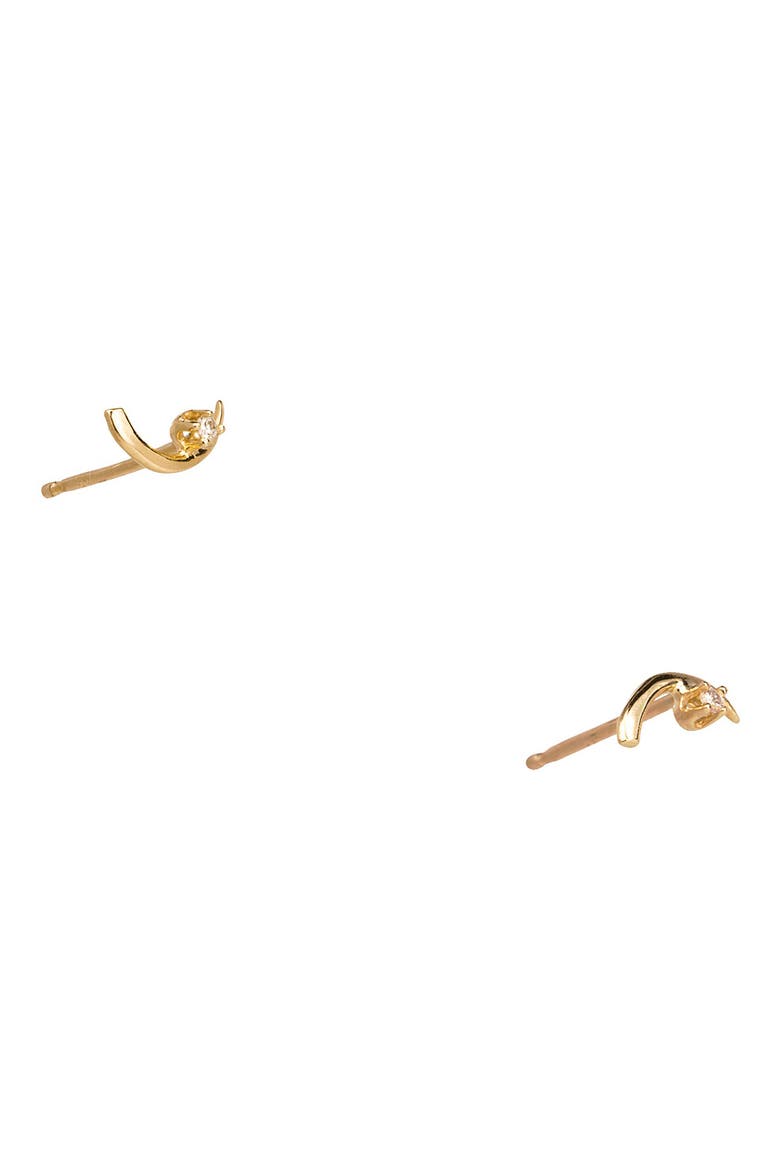 Arc Lineage Diamond Earrings, Alternate, color, YELLOW GOLD/ DIAMOND