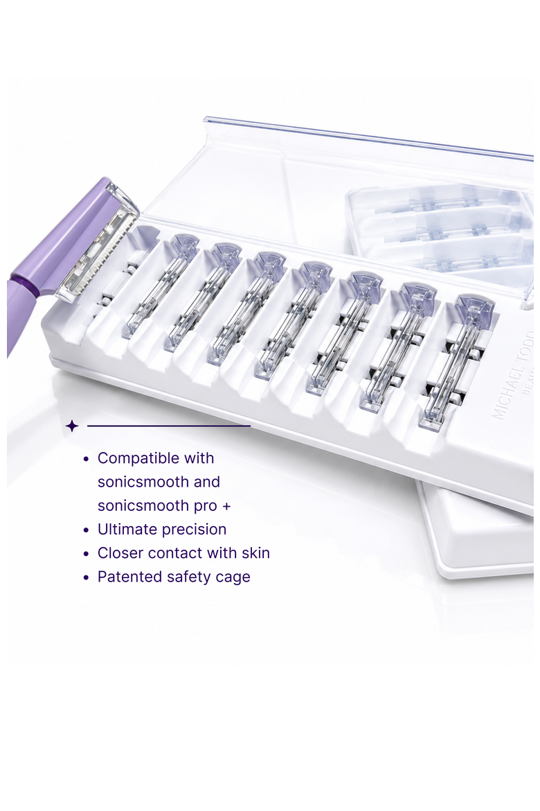 Sonicsmooth Dermaplaning Tips Replacement Kit 8 Weeks' Supply, Alternate, color, Neutral, balanced color.