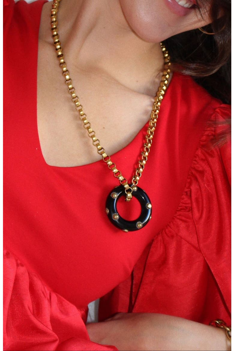 Riley Necklace, Alternate, color, Black