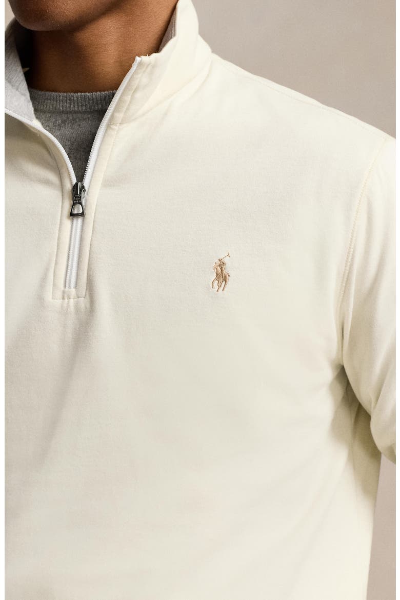 Lux Heathered Quarter Zip Pullover, Alternate, color, PARCHMENT CREAM/C8634