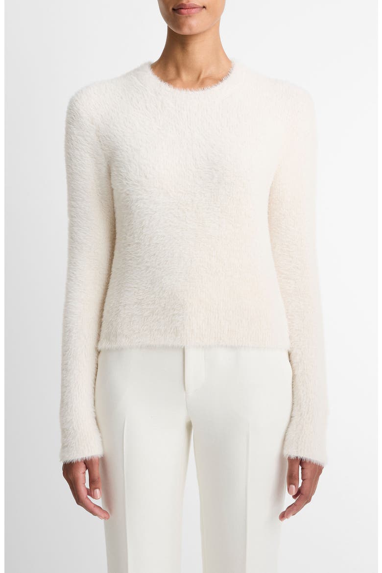 Eyelash Crewneck Sweater, Main, color, CHIFFON