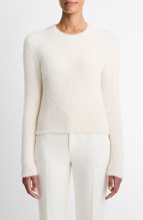 Vince Eyelash Crewneck Sweater In White