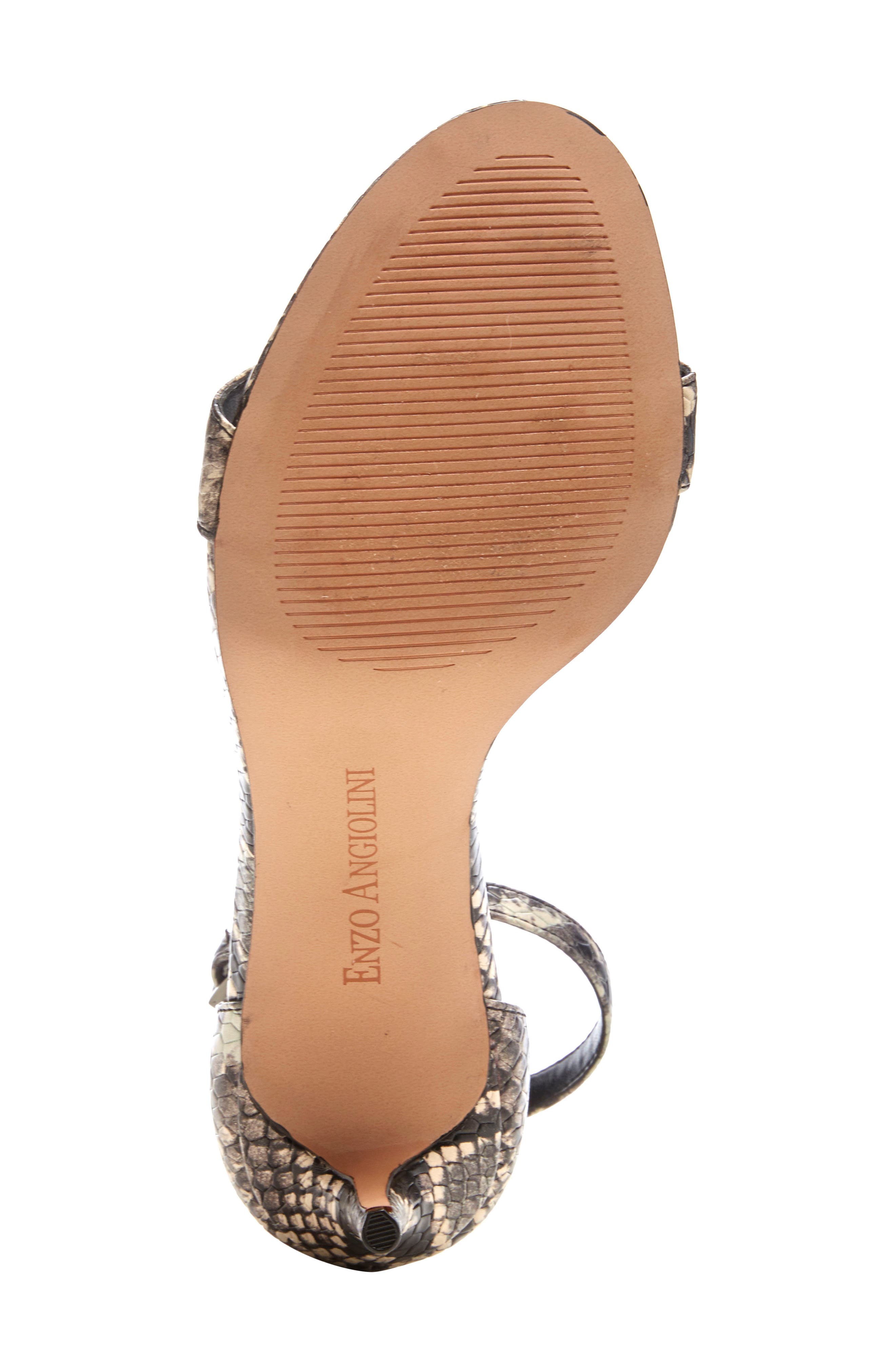 Ahmber Ankle Strap Sandal, Alternate, color, BLACK/ WHITE FAUX LEATHER