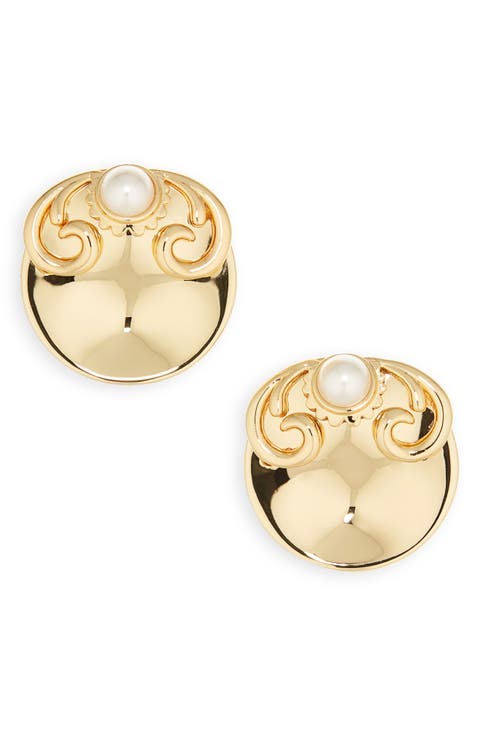 Filigree Disk Button Earrings