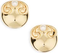Lele Sadoughi Filigree Disk Button Earrings