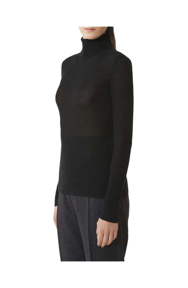Lanvin Merino Wool And Silk Turtleneck Sweater, Alternate, color, Noir