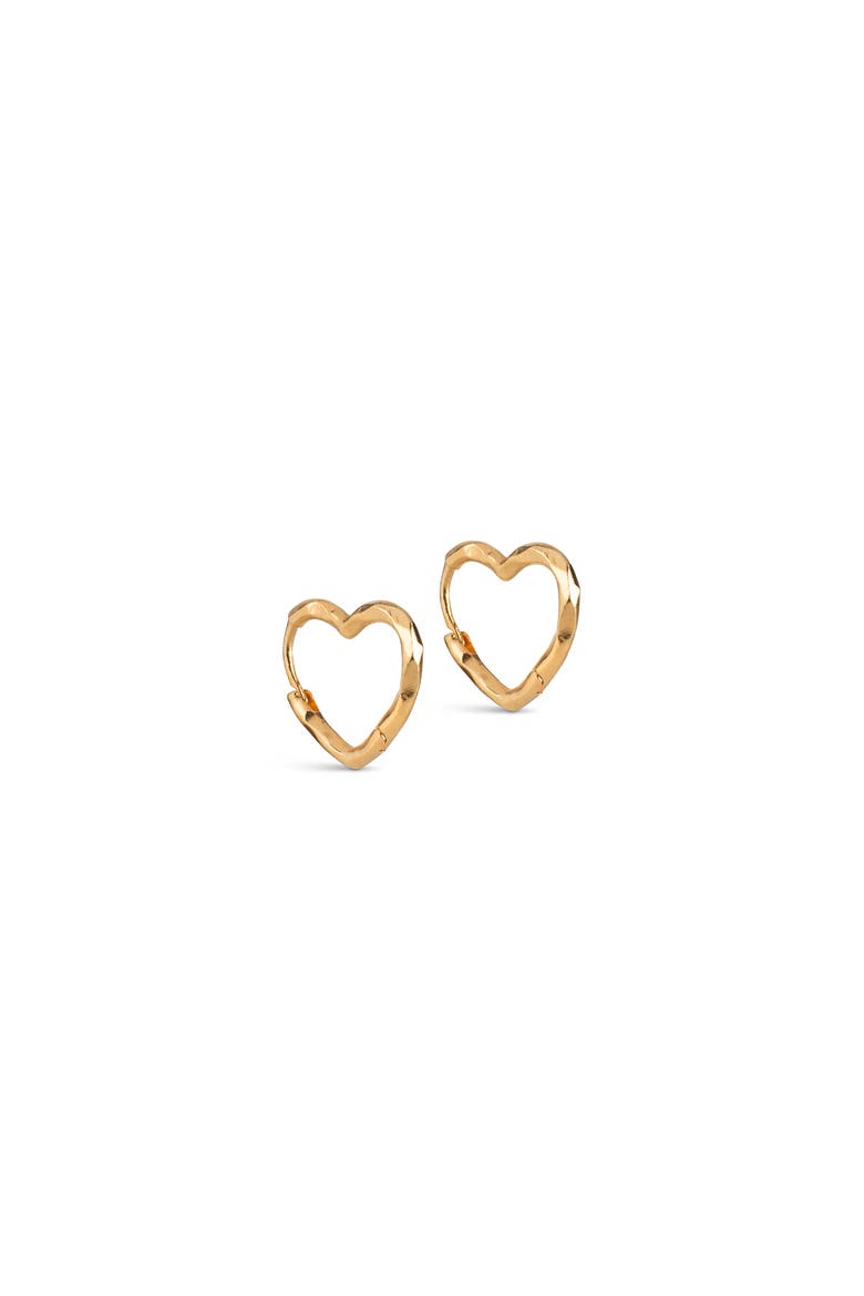 Organic Heart Small Hoops, Main, color, Gold