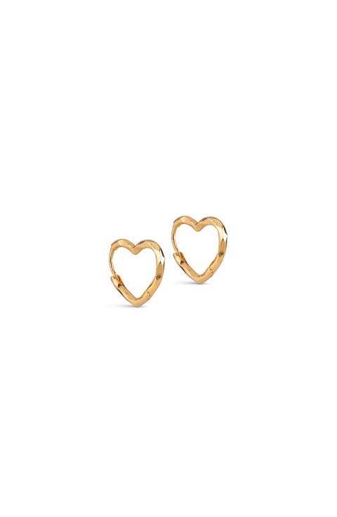 Organic Heart Small Hoops