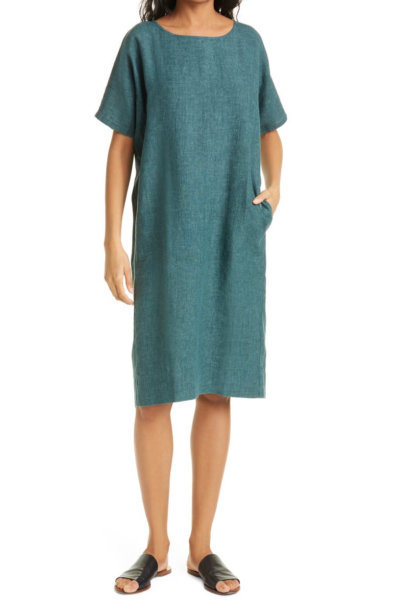 Eileen Fisher Organic Linen Shift Dress, Main, color,