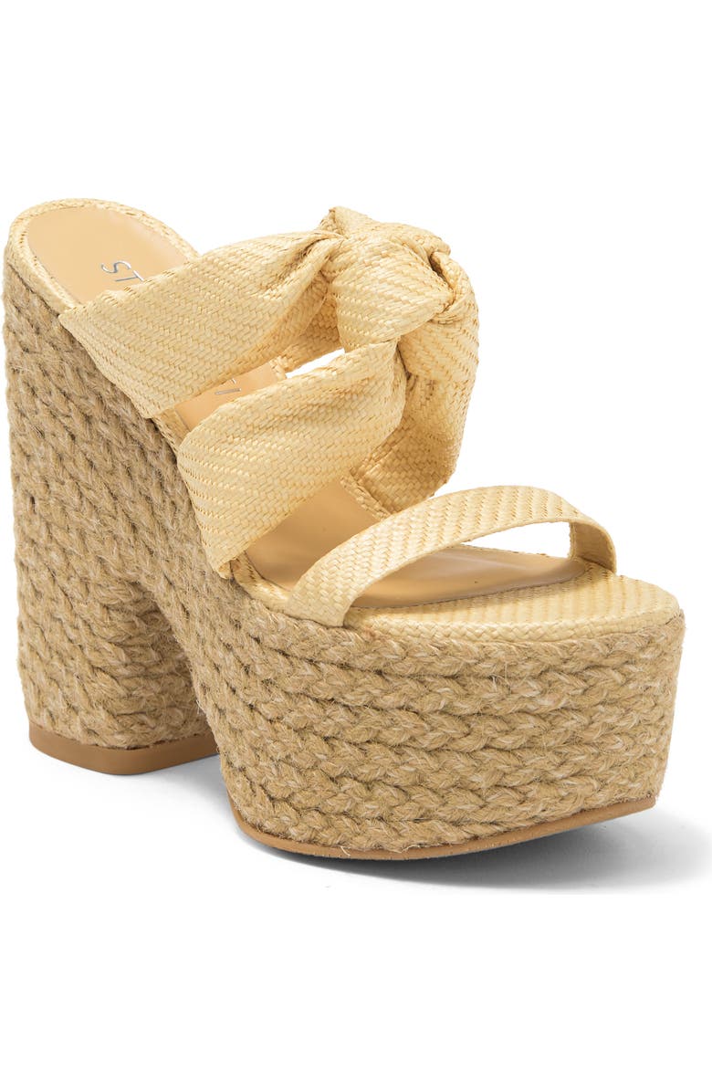 Stuart Weitzman Playa Knot Platform Sandal, Main, color, Wheat/ Natural