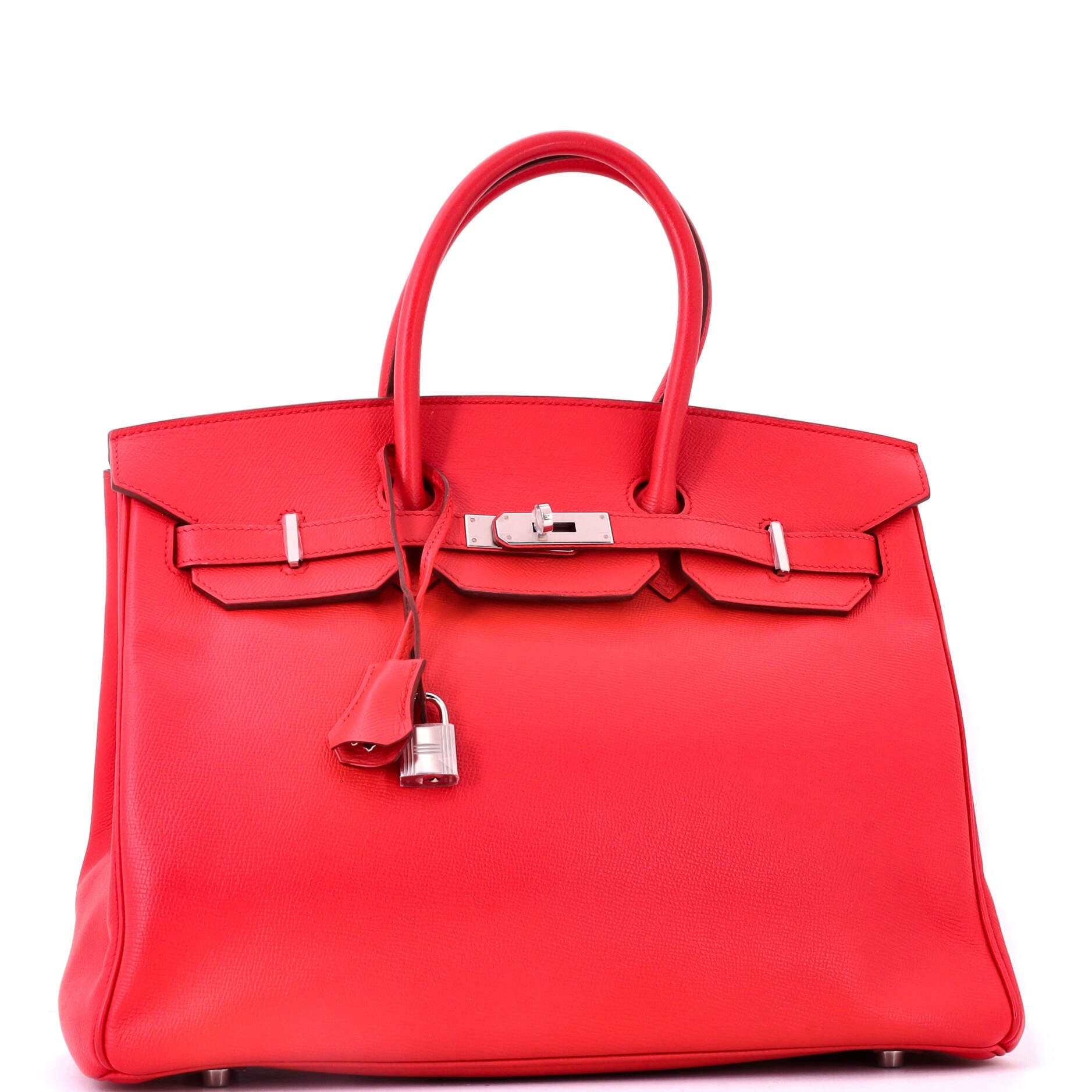 Birkin Handbag Pink Epsom with Palladium Hardware 35, Alternate, color, Red