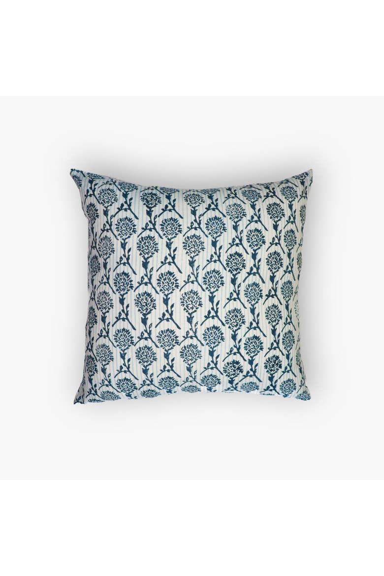 Nikhar Pure Linen Throw Pillow Cover, Main, color, Azure Blue