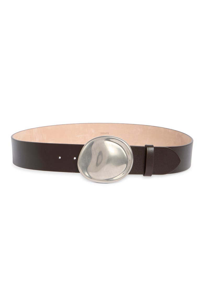 Keefe Leather Belt, Main, color, 950 DARK BROWN