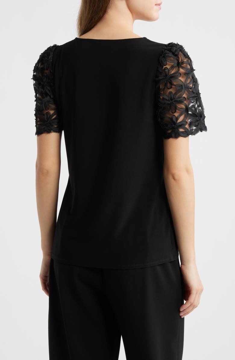 Anne Klein Floral Sleeve Top, Alternate, color, 