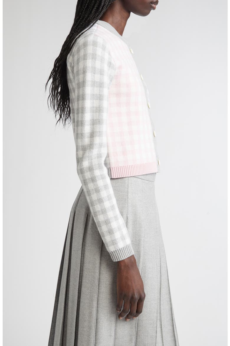 Fun-Mix Gingham Check Bird's Eye Wool Blend Cardigan, Alternate, color, SEASONAL COMBO