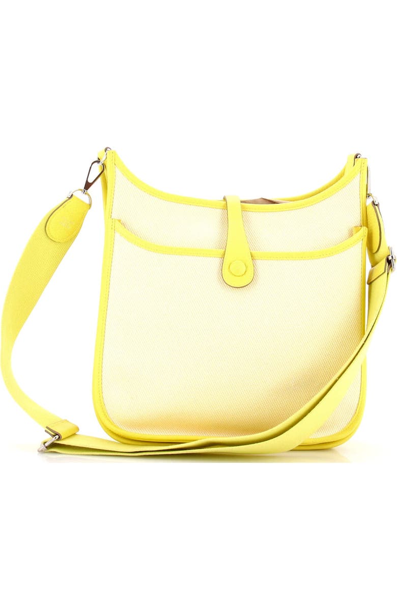 Pre-Owned Hermes Evelyne Bag Gen III Toile and Leather PM, Alternate, color, Lime