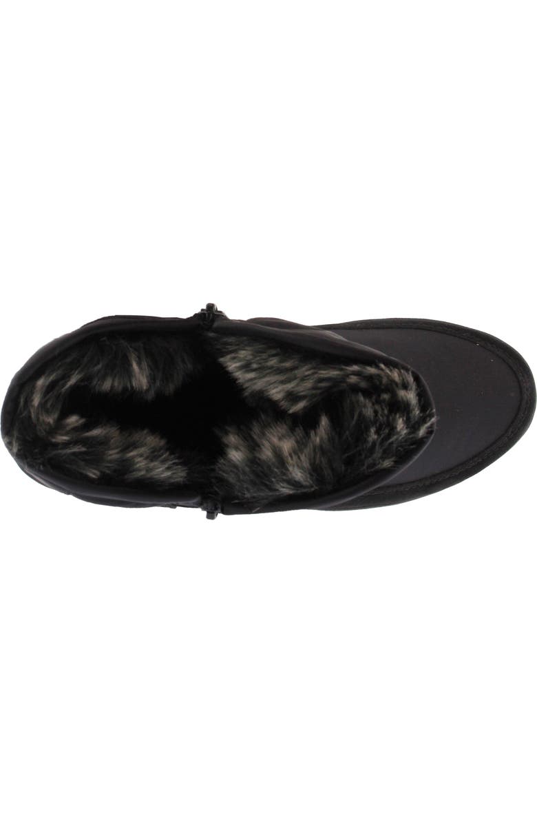 Spring Step Ernestina Waterproof Faux Fur Bootie, Alternate, color, Black Fabric