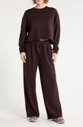 90 DEGREE BY REFLEX Marvelle Crewneck Sweatshirt & Wide Leg Pants Lounge Set