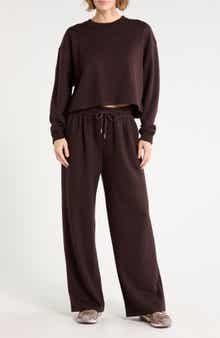 Marvelle Crewneck Sweatshirt & Wide Leg Pants Lounge Set