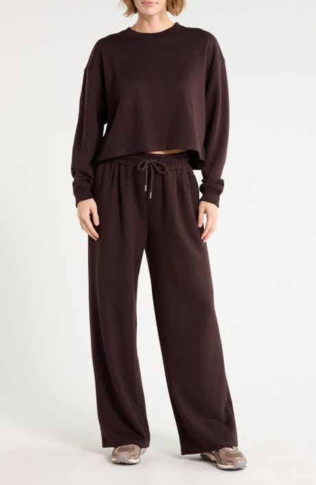 Marvelle Crewneck Sweatshirt & Wide Leg Pants Lounge Set