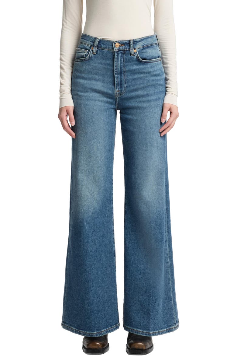 7 For All Mankind Jo Ultra High Waist Wide Leg Jeans, Main, color, Sea Level