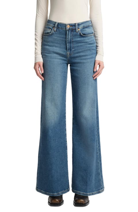 Jo Ultra High Waist Wide Leg Jeans (Sea Level) (Petite)