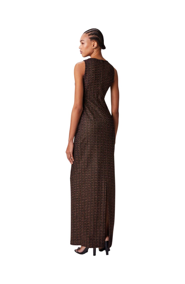 Missoni Long Sleeveless Dress In Lamé Viscose With Lace Motif, Alternate, color, 