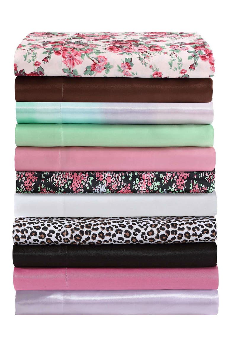 Solid Satin Sheet Set, Alternate, color, LT-PASTEL PURPLE