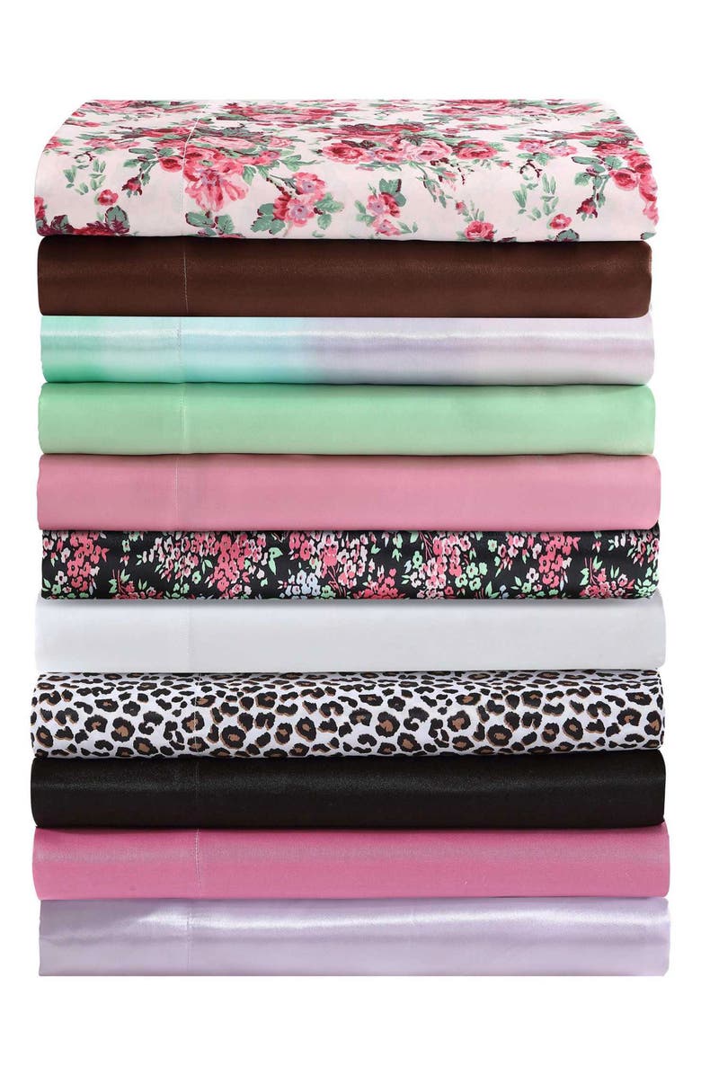 Betsey Johnson Solid Satin Sheet Set, Alternate, color, Lt-Pastel Purple