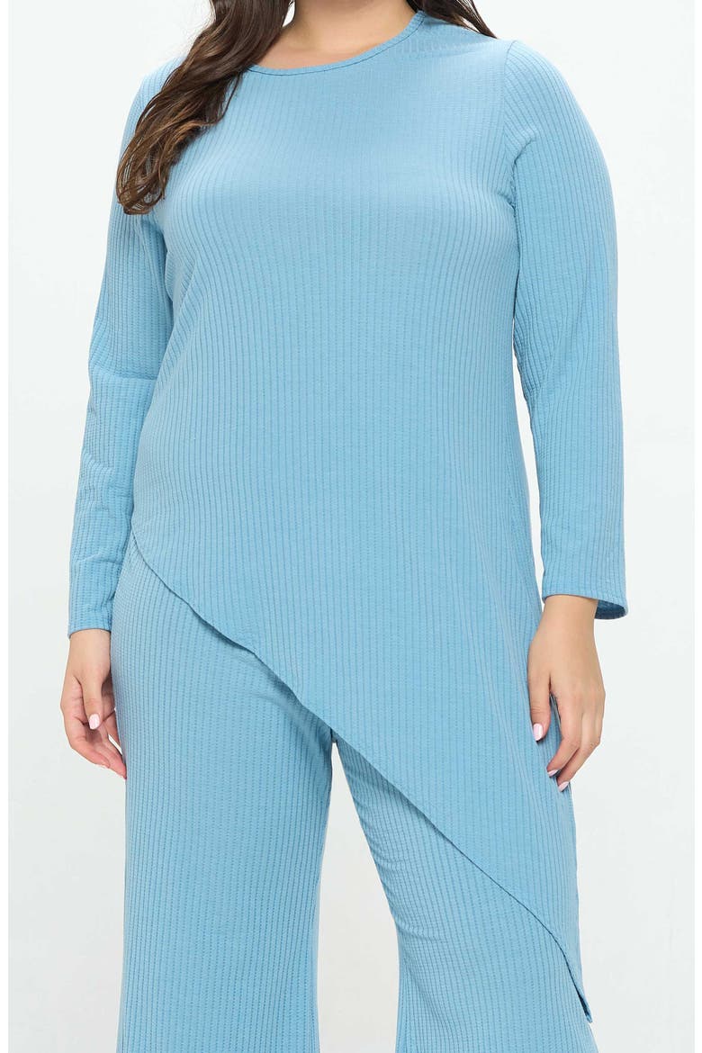 Gianna Asymmetric Top & Pants Set, Alternate, color, DENIM