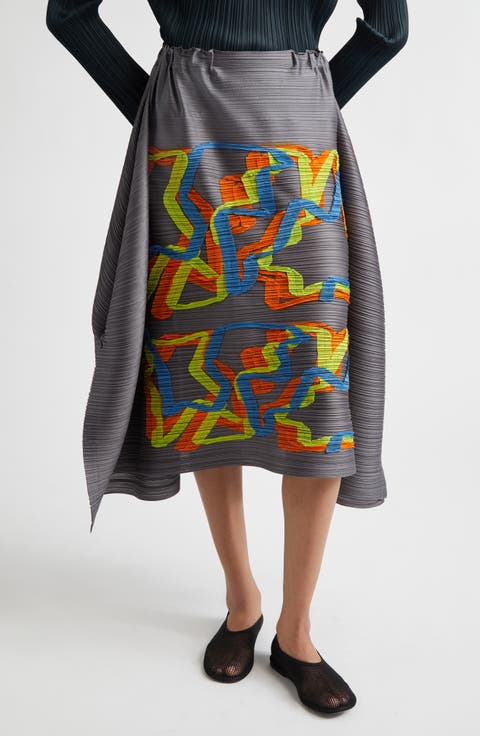 Mix Pleated Skirt
