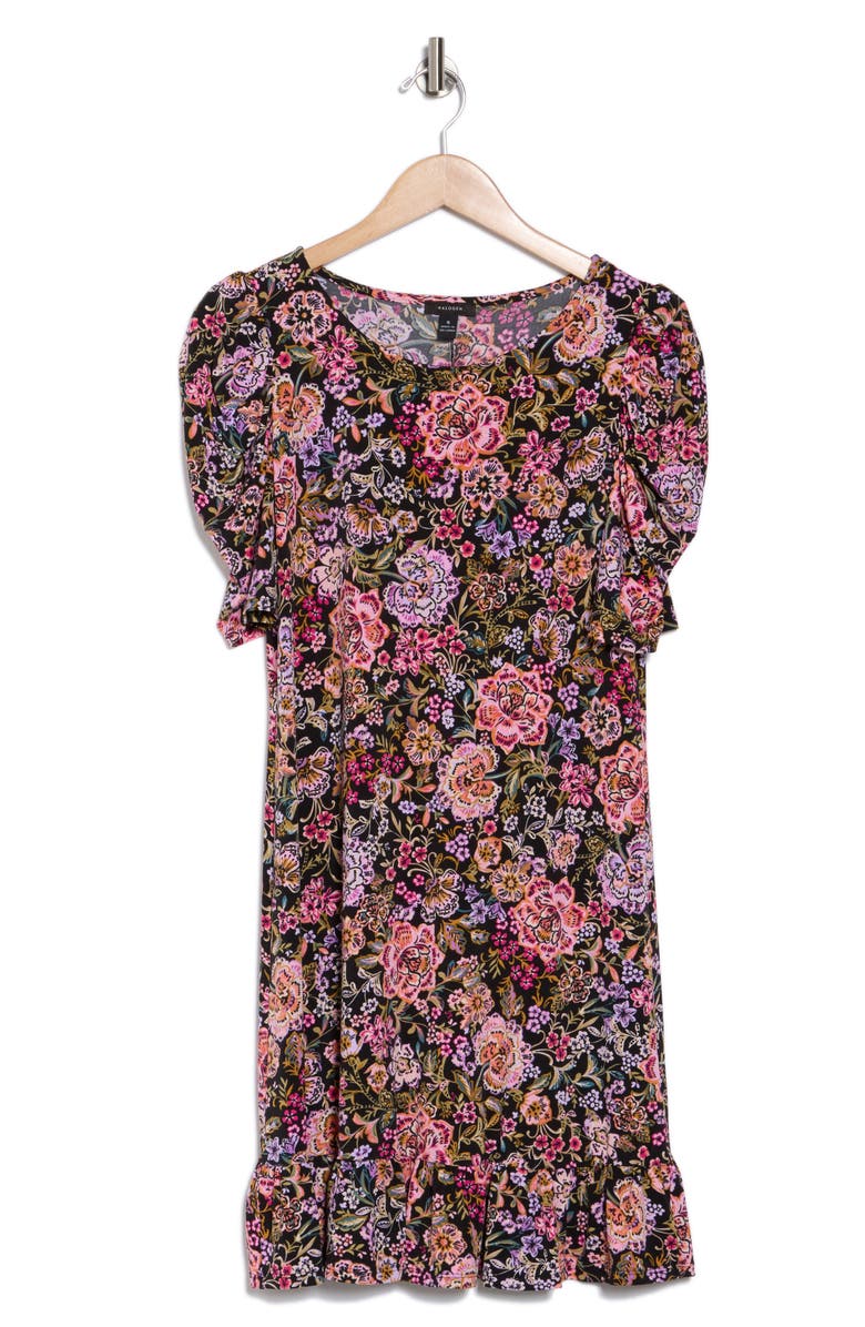 Halogen<sup>®</sup> Floral Puff Sleeve Dress, Alternate, color,