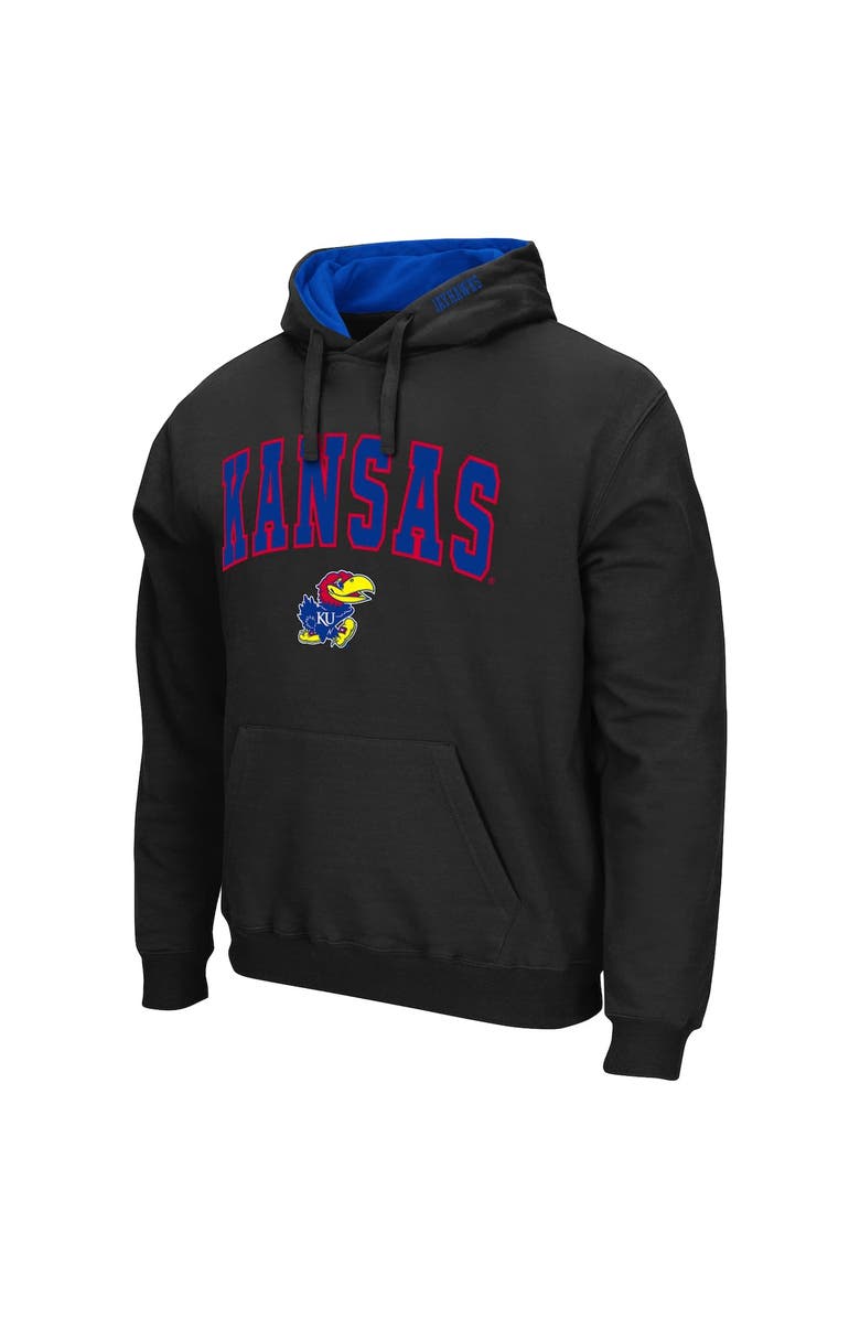 COLOSSEUM Men's Colosseum Black Kansas Jayhawks Arch & Logo 3.0 Pullover Hoodie, Alternate, color, Black