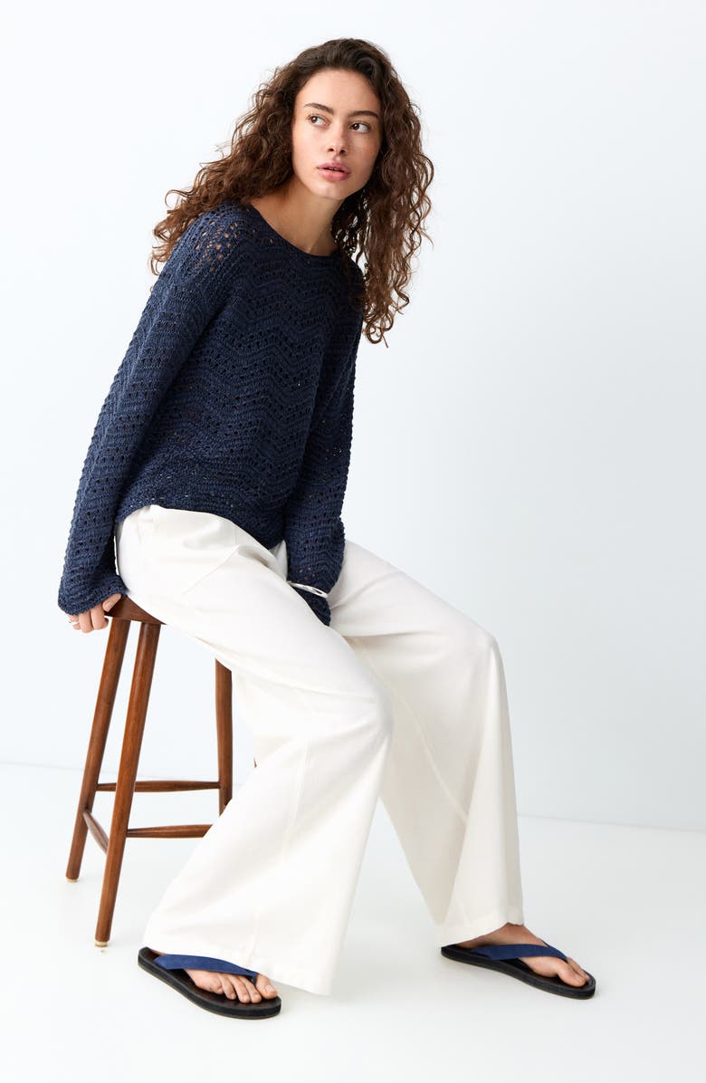 MANGO TEEN Straight-Leg Pants, Alternate, color, Off White