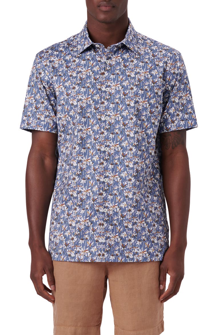 Milo OoohCotton® Short Sleeve Button-Up Shirt, Main, color, AIR BLUE